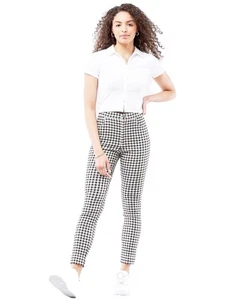 Hollister Ultra High Rise Ankle Pants XS Black Check Plaid Stretch Skinny Y2K - Picture 1 of 7