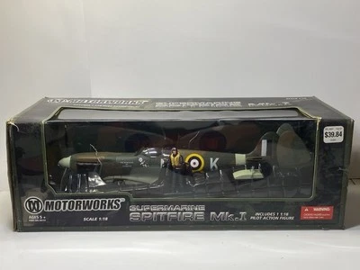 Motorworks Supermarine Spitfire Mk.I 21st Century Toys 1:18 Scale Model w/Pilot - Image 1 of 4