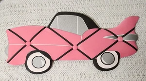 20” Car Shaped Pink Cadillac Photo Message Holder Padded Bulletin Board Rare - Picture 1 of 4