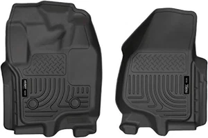 Husky Weatherbeater Floor Mats Fit 12-16 Ford F250/F350 Crew Frnt 2pc Black - Picture 1 of 1