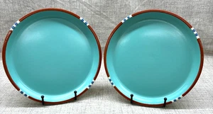 Dansk Mesa Türkis Südwesten Steinzeug 10,5" Essteller Japan 2er Set Vintage - Bild 1 von 6
