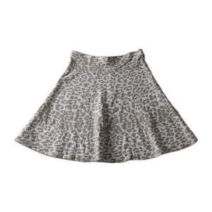 Portmans Beige Animal Print Flared Knit Skirt Women’s Size M Metallic Thread - Bild 1 von 4