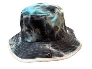 Lucky 7 Blue Camo Vented Adult Unisex Safari Bucket Hat Drawstring - Picture 1 of 5