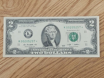 2009 $2 "STAR NOTE" DALLAS DISTRICT UNC/GEM K00205257* 512K RUN 2 OF 3 CONS SER - Image 1 of 4