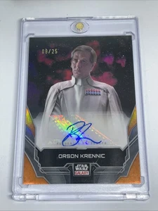 2024 Topps Star Wars Galaxy Director Orson Krennic Orange Auto /25 Andor - Picture 1 of 2