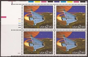 US Stamp 1993 $2.90 Space Shuttle Plate Block of 4 Stamps #2543 - Picture 1 of 1