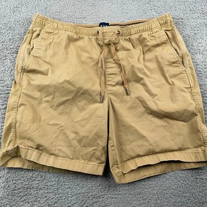 Gap Shorts Mens Large Khaki Drawstring Elastic Waist Casual Cotton Stretch 6.5" - Picture 1 of 8