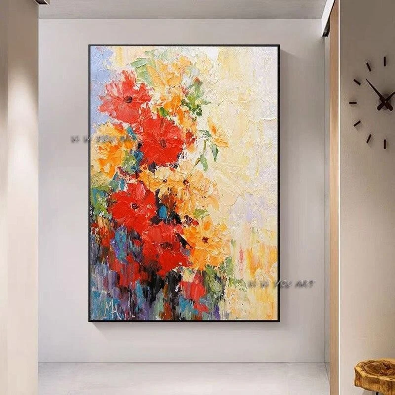 Canvas painting Hand Painted Modern Flower Pop Abstract Hallway Decorative - image 1 of 1