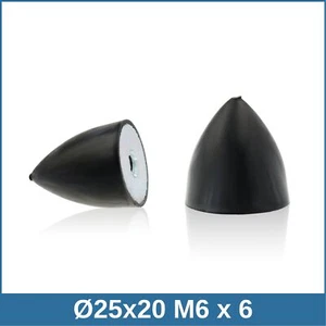 Typ PE Ø25x20 M6x6 NK 55° Shore Parabelpuffer Gummi-Metall-Puffer - Picture 1 of 2
