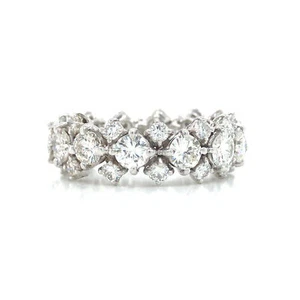 Platinum Diamond Cluster Eternity Band - Picture 1 of 6