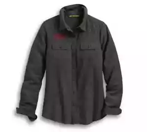 Harley-Davidson® Damenshirt Langarm Nieten & Kette grau (XL) 96166-20VW - Bild 1 von 3
