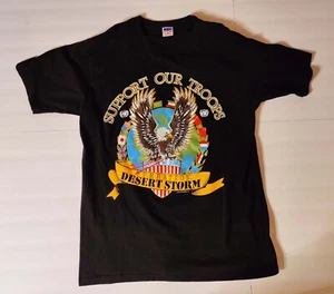 VINTAGE RARE SUPPORT OUR TROOPS DESERT STORM T-SHIRT MENS XL single stitch - Picture 1 of 3