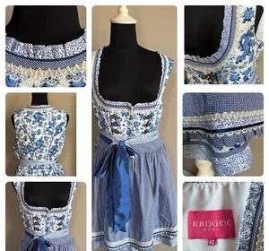 KRÜGER DIRNDL👗🩳DIRNDL👗🩳BLAU WEIß🩳👗SÜßE RÜSCHE🩳👗GR.42 - Bild 1 von 7