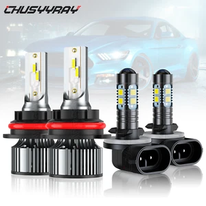 For 2004 2005 2006 2007 Saturn ION 6000K LED Headlights Kit + Fog Lights Bulbs - Picture 1 of 21