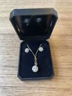 Boxed Sparkly Necklace and Earrings 18 Inch Set...boxed