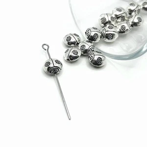 4, 20 or 50 BULK pcs Silver Ladybug Spacer Beads- US Seller - AS1277 - Picture 1 of 4