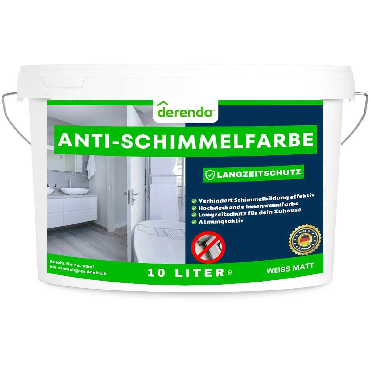 MadeInNature Wandfarbe Matt | Acryl Innenfarbe | Sehr Deckend & Schnell Trocknend | Umweltfreundlich