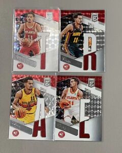 2022-23 Donruss Elite Trae Young Spell Bound Full Name "TRAE" Set #19-22