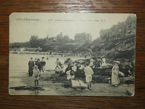 St LUNAIRE Plage villas CPA animée de la Côte d'Émeraude années 1920 - Picture 1 of 1
