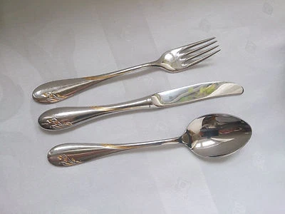 WMF Impression Cromargan Gold Besteck 3 tlg Messer Gabel Löffel TOP - mehrere  - Bild 1 von 4