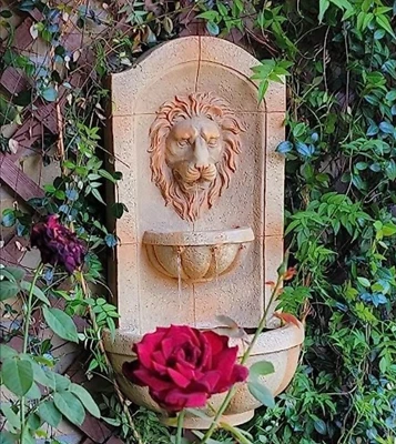 Romanesque Style Lighted Water Fountain Outdoor 3 Tier Lion Head Patio Waterfall - Image 1 of 4