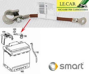 1 CAVO  CAVETTO A MASSA POLO NEGATIVO BATTERIA SMART FORTWO 451 7/2007 >10/2014 - Foto 1 di 1