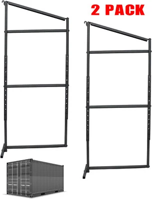 TIEWARDS 2PACK Shipping Container Shelf Shipping Container Rack Steel Hanging Shelf Rack