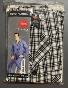 Men’s Hanes Plaid Pajama Set Small 60% Cotton 40% Polyester Long Sleeves & Legs - Picture 1 of 5