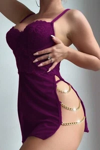 Black Flowing Nightgown with Slit Detail 15531 Experience - Picture 1 of 6