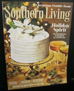 SOUTHERN LIVING DECEMBER 2024 CHRISTMAS DOUBLE ISSUE WHITE POINSETTIA LAYER CAKE - Picture 1 of 3