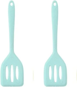 Small Silicone Turner Spatula for Fish, Eggs, Pancakes (8.2", Light Blue) - Picture 1 of 6