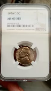1946 D Jefferson Nickel. Super Fine - Picture 1 of 2