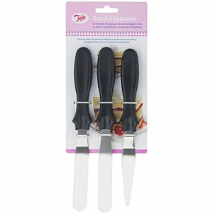 Tala Stainless Steel Angled Palette Knife for Baking Cakes Set of 3 Pieces - Picture 1 of 2