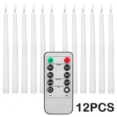 Velas cônicas LED sem chama luz cintilante operada por bateria com temporizador remoto - Imagem 1 de 4