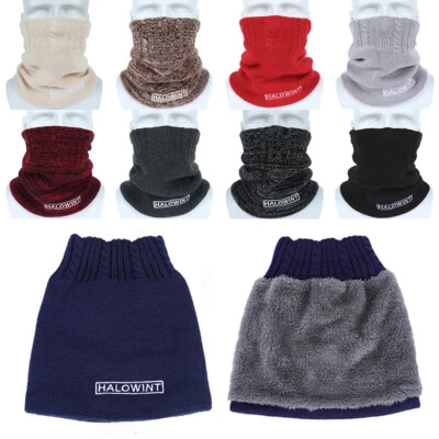 Invierno Cálido Tejido Cuello Calentador Círculo Envoltura Térmica Vellón Bufanda Mantón Mujeres↗ Foto 1 de 4