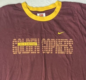 Y2K Nike Minnesota Golden Gophers Shirt NCAA Thick Yellow Collar Men's 2XL - Picture 1 of 5