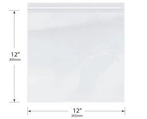 300-12x12 Reißverschlusstaschen 2mil klar 12x12 wiederverschließbar 2mil Druckverschlussverschluss - Bild 1 von 5