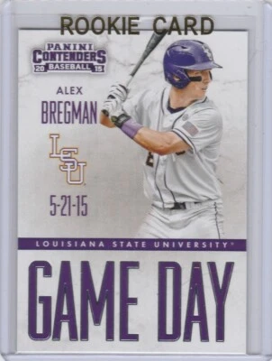 ALEX BREGMAN ROOKIE CARD College Baseball RC LSU TIGERS 2015 HOUSTON ASTROS - Image 1 of 2