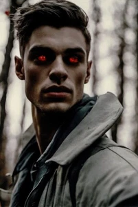 Impresión fotográfica de acosador de ojos rojos en el bosque 4x6 colección Halloween AI - Imagen 1 de 1