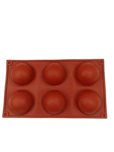 2 Pack 6 Holes Large Silicone Molds, Semi Sphere Mold for Chocolate Bombs, cakes - Picture 1 of 3