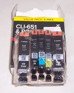 5 x Canon genuine 650/651 cartridges black,cyan,yellow for MG6360,iP7260,MG5460+ - Picture 1 of 1