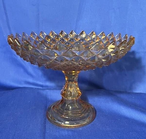 Westmoreland Glass Golden Sunset Orange Sawtooth 11.5"d Flared Open Compote Bowl - Picture 1 of 3