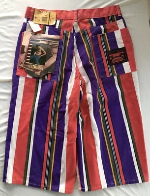 Pantalones Cortos Sueltos Boss De Colección Rayas Años 90 Hip Hop Colorblock Bailarina Talla 32 Nuevos con Etiquetas Foto 1 de 4