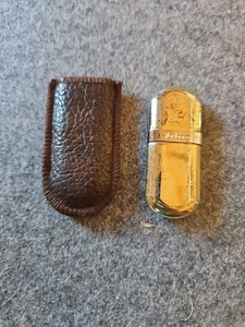 Vintage MARLBORO Brass No. 6 Lighter with leather sleeve case - Picture 1 of 2