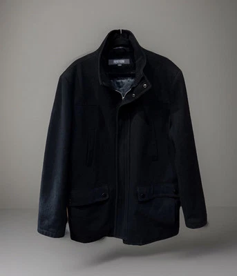 Kenneth Cole double breasted men's jack coat wool blend Black L - Image 1 of 4