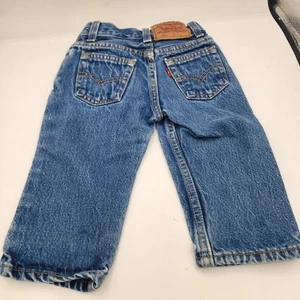 Vintage 1994 Levi's 501 Jeans Size 1 Toddler Blue Denim 100% Cotton Snap Button - Picture 1 of 12