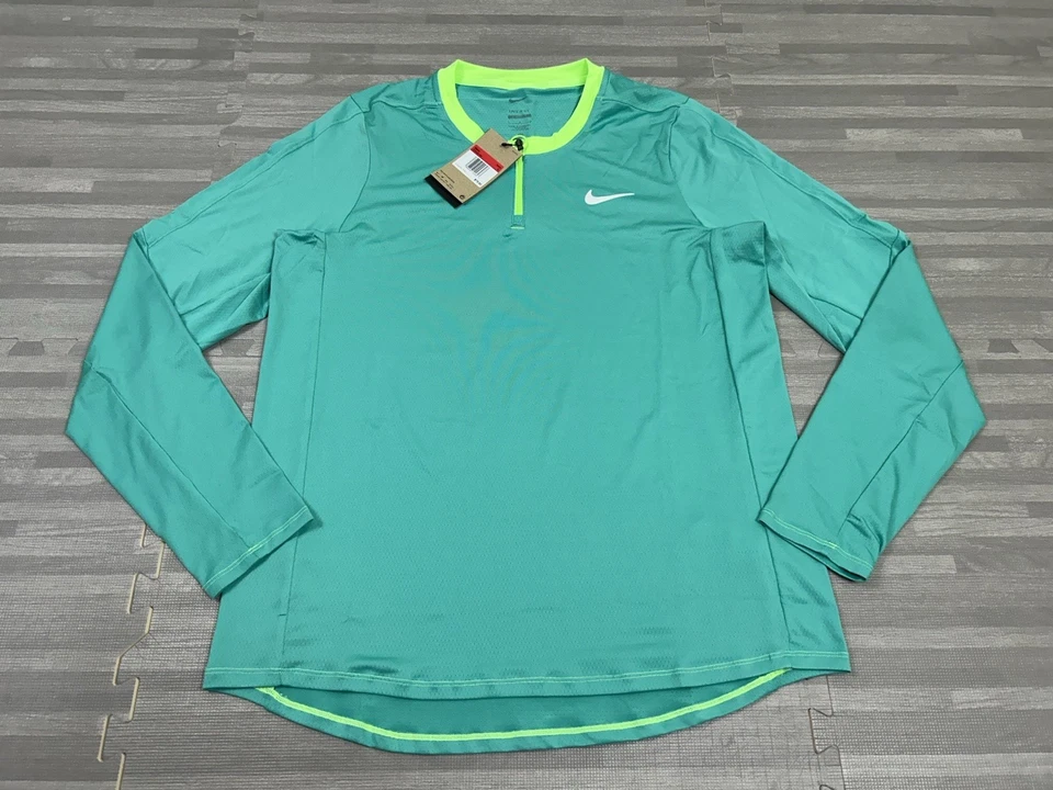 Nike Court Dri-Fit ADV Long Sleeve Tennis Shirt Mens Large DR6486-392 Teal $75 - Image 1 of 4