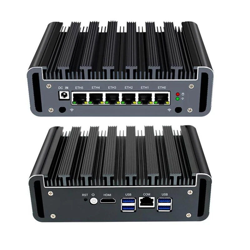 Lüfterloser Mini Compute 3865U /3867U 6 LAN Firewall PC Soft Router Unterstützung pFsense - Bild 1 von 4