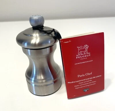 Molinillo de sal Peugeot acero inoxidable nuevo con etiquetas 4” Foto 1 de 4