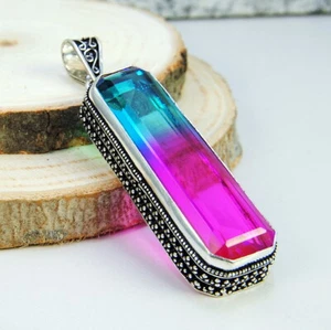Hervorstechende Damenanhänger Edelstein Tourmaline Anhänger Sterlin Silber 925 - Bild 1 von 2